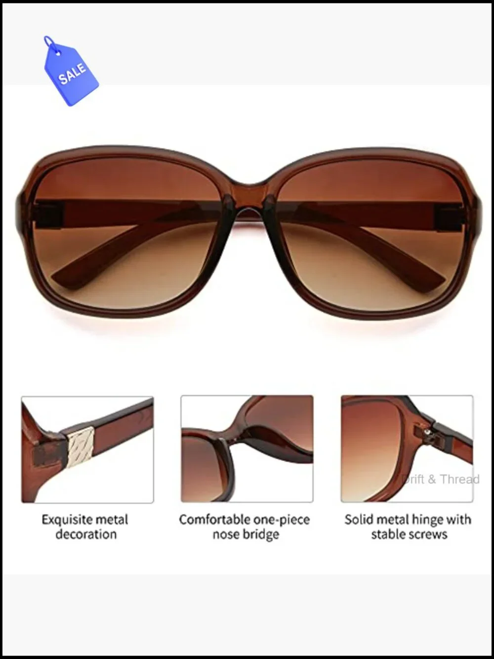 2 Pack Vintage Square Sunglasses for Women UV400 Protection Retro Shades